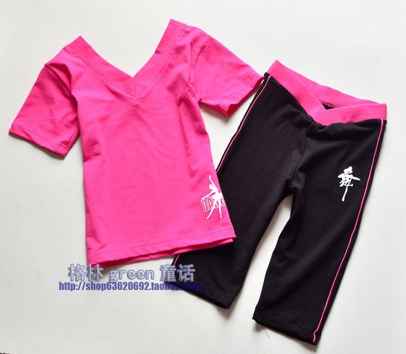 W039 Children Dance Pants 7 Pants Latin Dance Gymnastics Pants Fitness Suit Summer Practice Pants Girl Shorts