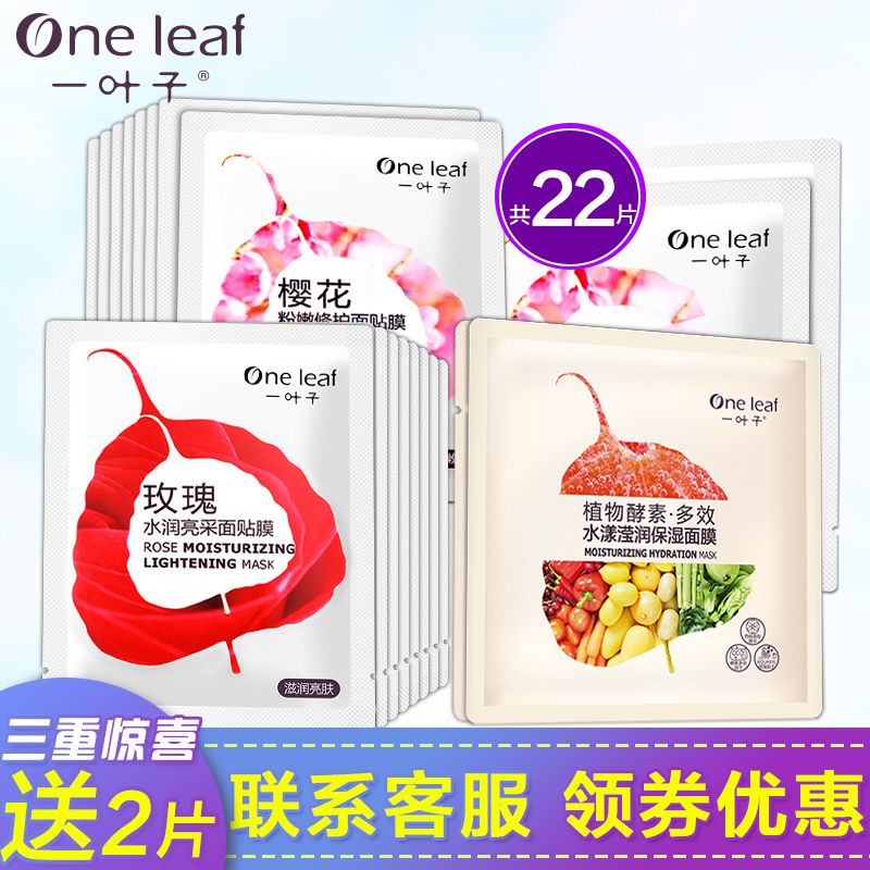 一叶子植物酵素面膜套装秋季补水保湿提亮肤色专柜正品收缩毛孔女