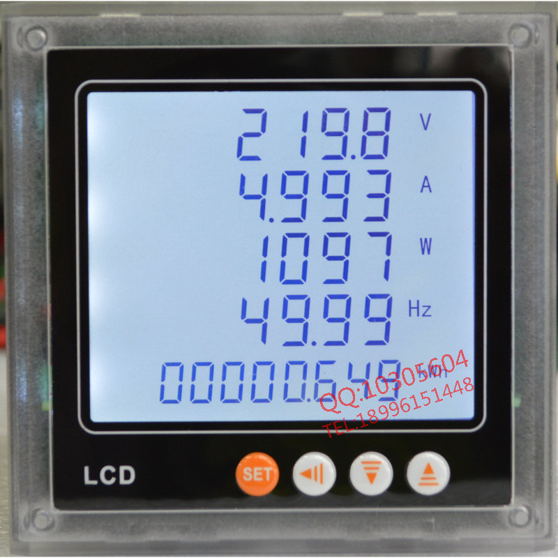 Single-phase liquid crystal digital display multifunction meter measures voltage and current power frequency power standard RS485