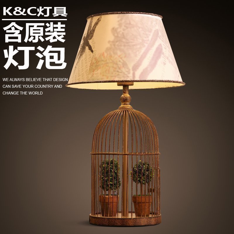 kc灯具美式复古铁艺装饰台灯15-T3985
