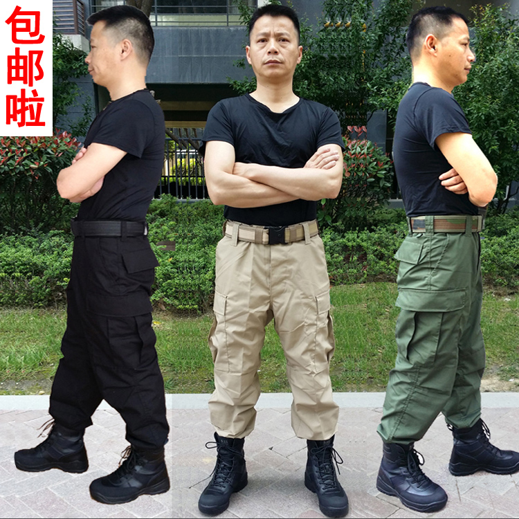 Military fans multi-pocket loose mesh slacks training pants Tactical pants Men's spring and summer plus hypertrophy size overalls