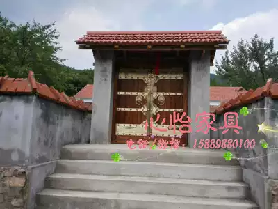 XY0326 custom solid wood villa gate retro courtyard door elm courtyard rural ancestral hall gate security door