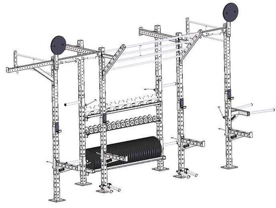 Physical training comprehensive rack RIG 6 columns dumbbell rack kettlebell sheet rack personal training
