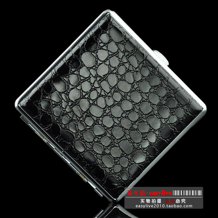 Double Gun Ultra-thin Cigarette Box Cigarette Box 20 Sticks Stone Pattern Fashionable Cigarette Clip Automatic