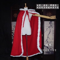 The words of the show-the ancient wind cloak cloak the rabbit fur the red Chinese wind long little red hat with the hat Hanfu