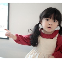 Special offer Korean mini dressing girls Lace collar Soft Waxy long-sleeved dress skirt