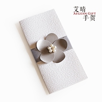 Gem business ribbon gift invitation Invitation Thank you greeting card European three-dimensional wedding gift Birthday high-end customization