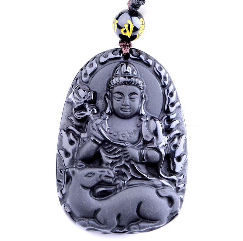 Bu Antang zodiac belongs to the horse Kaiwu natal Buddha Dashizhi Bodhisattva pendant obsidian patron saint