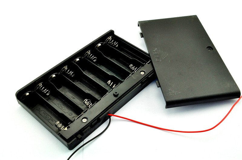 No 5 8-cell battery box 12V battery box with DC head with switch cover Battery box High quality fully sealed