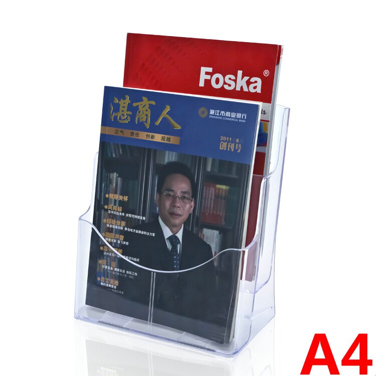 Acrylic data rack, two-layer A4 propaganda rack, desktop display rack, transparent color page rack, catalog rack, file rack