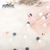 ins Handmade wool ball string Felt ball string hanging decoration Childrens room model room decoration girls room small hair ball string