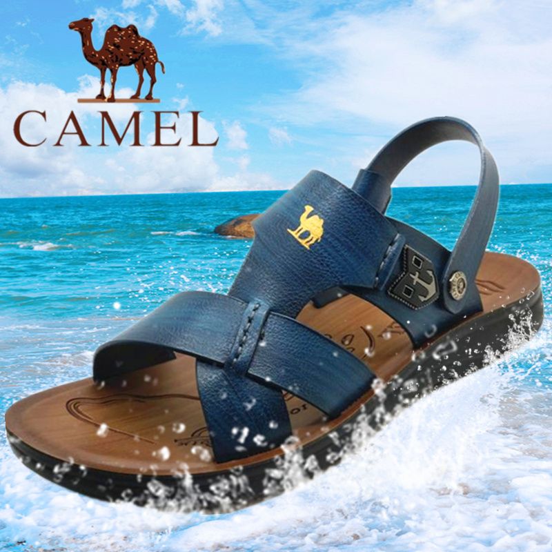 CAMEL骆驼品牌夏季凉鞋男真皮 舒适休闲防滑沙滩鞋鞋男牛皮凉拖鞋