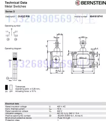 BERNSTEIN buendia si tan D-A2Z RW 604 1818 741 limit switches original