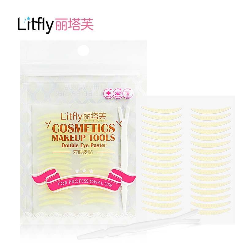 Litfly丽塔芙不反光隐形双眼皮贴胶 肤色窄款防水透气 160贴送叉