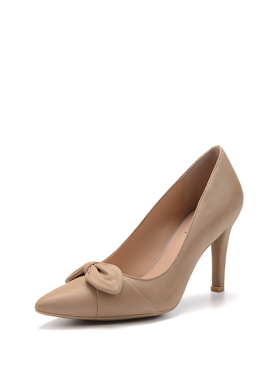 FRANCO SARTO|杏色蝴蝶结饰尖头高跟鞋