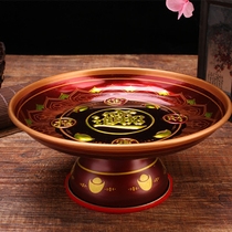 Buddhist Buddhas alloy lotus fruit plate Buddhist Temple Buddha God of wealth fruit plate Tribute Plate