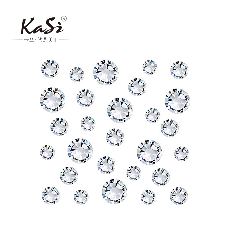 KaSi美甲钻平底水钻小钻饰品指甲油胶贴纸奥钻工具白水晶001:3-34