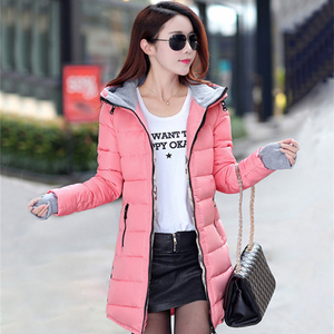 2017 mùa thu và mùa đông coat Slim xuống cotton của phụ nữ phần dài dày kích thước lớn thời trang Hàn Quốc của phụ nữ coat