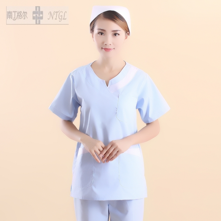 New Nurse Suit Woman Han Edition Handwashing Clothes Summer Dress Brushed Handclothes Short Sleeve Oral Two-style Uniform NP-78