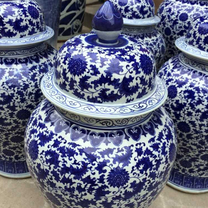 Jingdezhen ceramic cover general hand - made the tiger tank household culture pot new style decorative vase