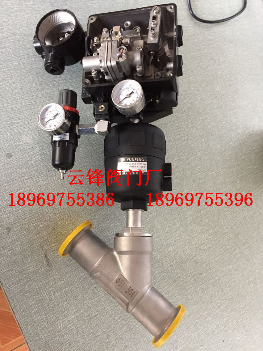 Pneumatic angle seat valve with valve positioner (proportional valve) input 4-20MAYT-1000L