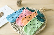 Tre sợi cotton giản dị vớ của phụ nữ polka dot phim hoạt hình cá tính rỗng thoáng khí thuyền phụ nữ vớ nông miệng ngắn vớ