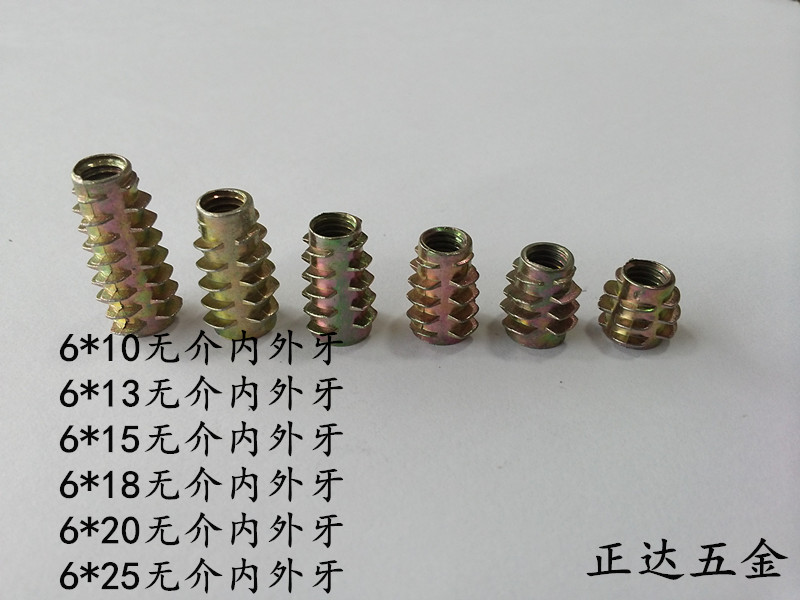 Zhengda Zinc Alloy Hexagonal Intermediate and external dental nuts furniture screw buried parts connector M6M8