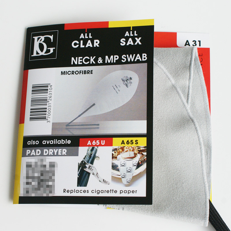 Commercial City BG Sax Black Pipe Flute Head Bend Neck clean cloth A31