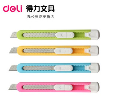 Sale deli small utility knife 2054 fruit color small fresh cute Korean version of the knife wallpaper knife