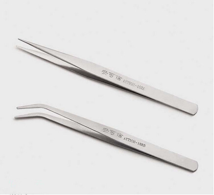 Anxin 102A B steel sewing tweezers straight elbow tweezers length 150MM handle width 9MM