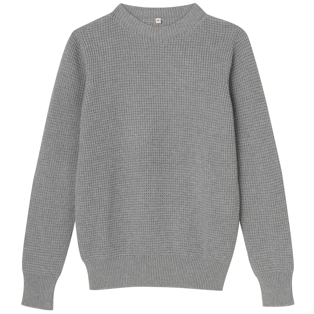 无印良品 MUJI 女式 棉抽褶编织圆领毛衣