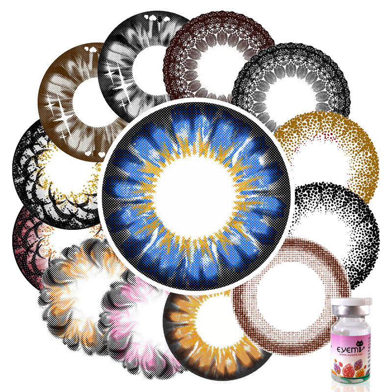 爱咪小布丁小黑环大直径美瞳年抛cos混血彩色近视隐形眼镜1片装