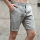Hanba mùa hè vải lanh mới quần short nam giản dị lỏng lẻo năm quần nam vải cotton thoáng khí quần quần đi biển - Quần short quần jogger kaki Quần short