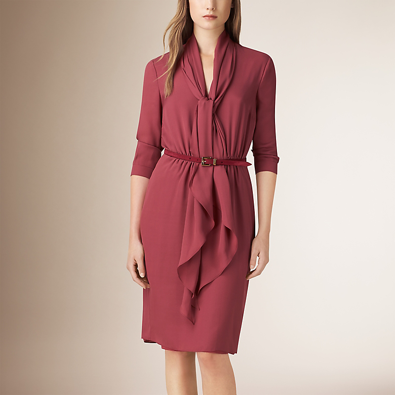 BURBERRY/博柏利垂坠感丝质连衣裙 39891831