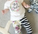 INS nổ chị ngọt ngào vòng hoa cha mẹ-con BIG SISTER hoa in áo sơ mi trắng tay ngắn cửa hàng quần áo trẻ em Trang phục dành cho cha mẹ và con