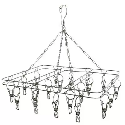 Stainless steel hanger square multi-clip clotheser clothes rack baby socks rack rack clothes underwear socks rack