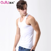 芮 芮 màu rắn nam cotton vest nam thể thao chặt chẽ thể dục dưới mồ hôi vest nam cotton vest cotton