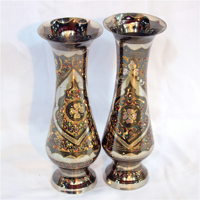 Pakistan Handicrafts Bronze Ware Bronze Sculpture 12 Inch Day Style Vase Home Decoration Gift Pendulum BT381