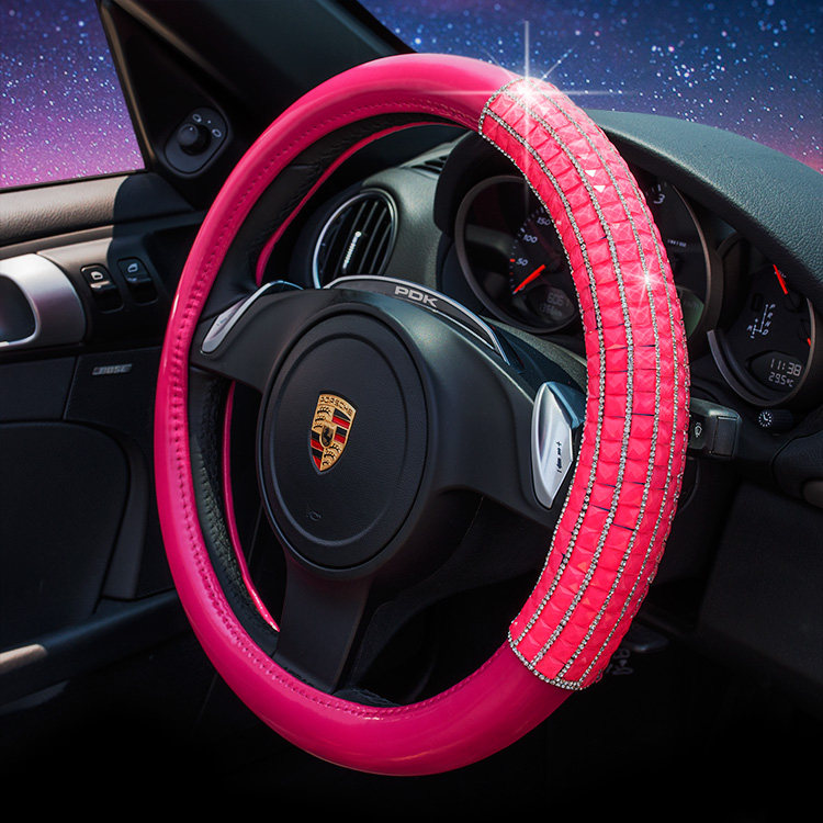 镶钻高档真皮汽车方向盘套 宝马320LI3系X3奥迪Q5Q3A6LA4方向盘套