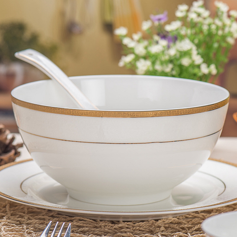 Creative tangshan big ipads porcelain bowl 4.5/6/8 inches rainbow such use European ceramic bowl large soup bowl basin of microwave oven