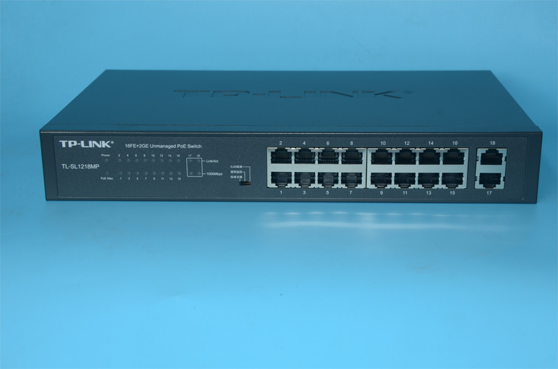 TP-LINK TL-SL1218MP 16 Port 100 Mbps Desktop Poe Switch for Monitoring Wireless AP