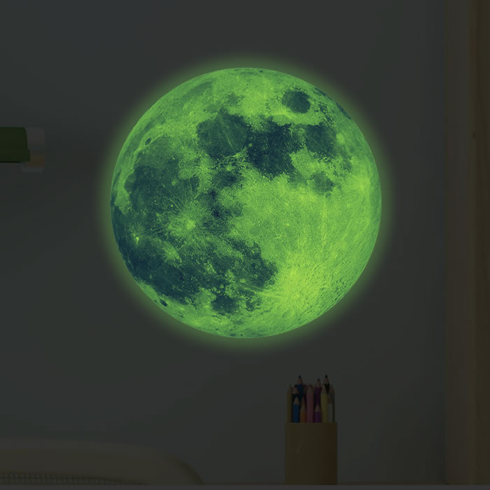 Luminous wall stickers children's room bedroom classroom moon stickers kindergarten fluorescent self-adhesive wall ceiling decoration painting