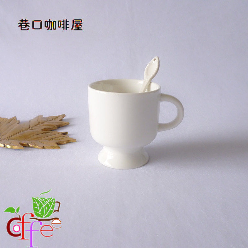 Alley coffee house foreign trade elegant white porcelain rose cup European exquisite mug creative water cup coffee cup with spoon