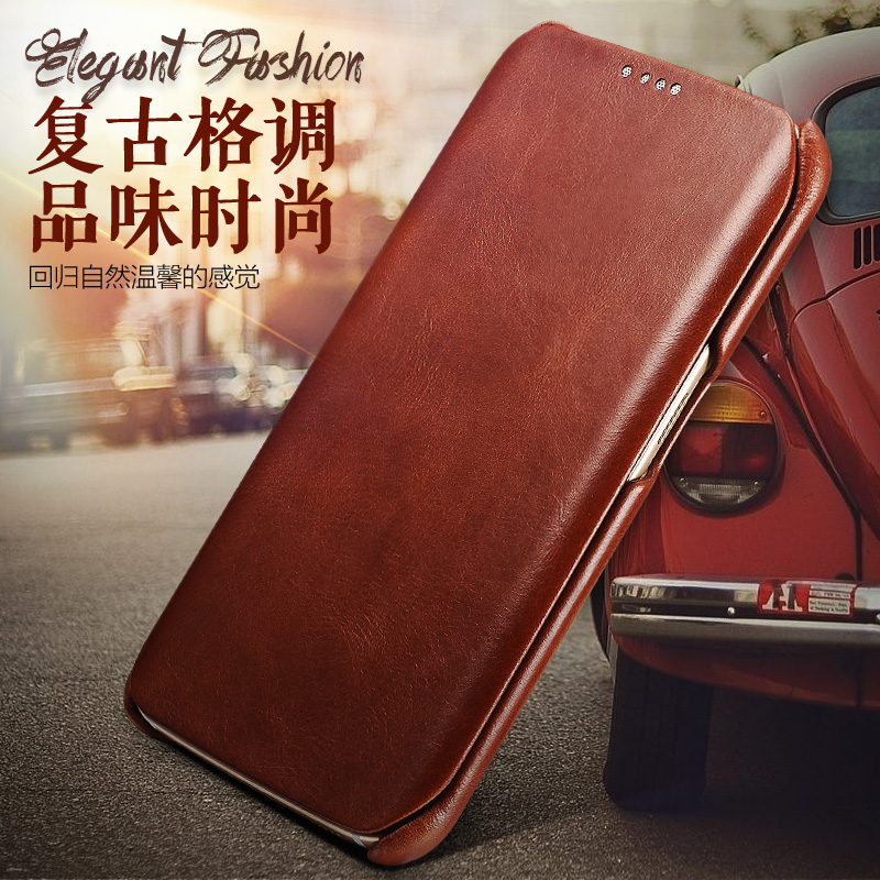 iCarer Vintage Series Side Open Handmade Genuine Cowhide Leather Case Cover for Samsung Galaxy S6 edge Plus & S6 edge & S6