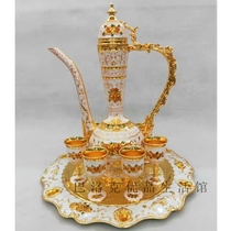 Russias Retro Grand Wine European-style Wine Pot 8 pieces Metal Wine Glasses Wine Glasses Creative restaurant Desktop Pendulum Pieces