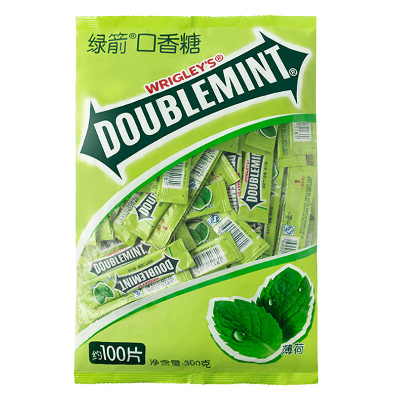 【天猫超市】箭牌原味薄荷味绿箭口香糖100片300g新老包装随机发