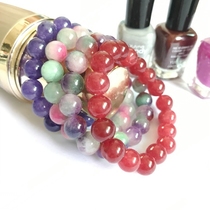Natural Crystal Agate Single Circle Bracelet Benjab Men and Women Couple Valentines Day Gift Jewelry Transfer Bead