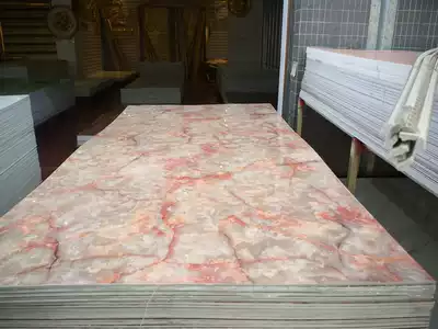 UV large plate high gloss imitation marble decorative plate KTV club background wall parapet waterproof flame retardant pvc