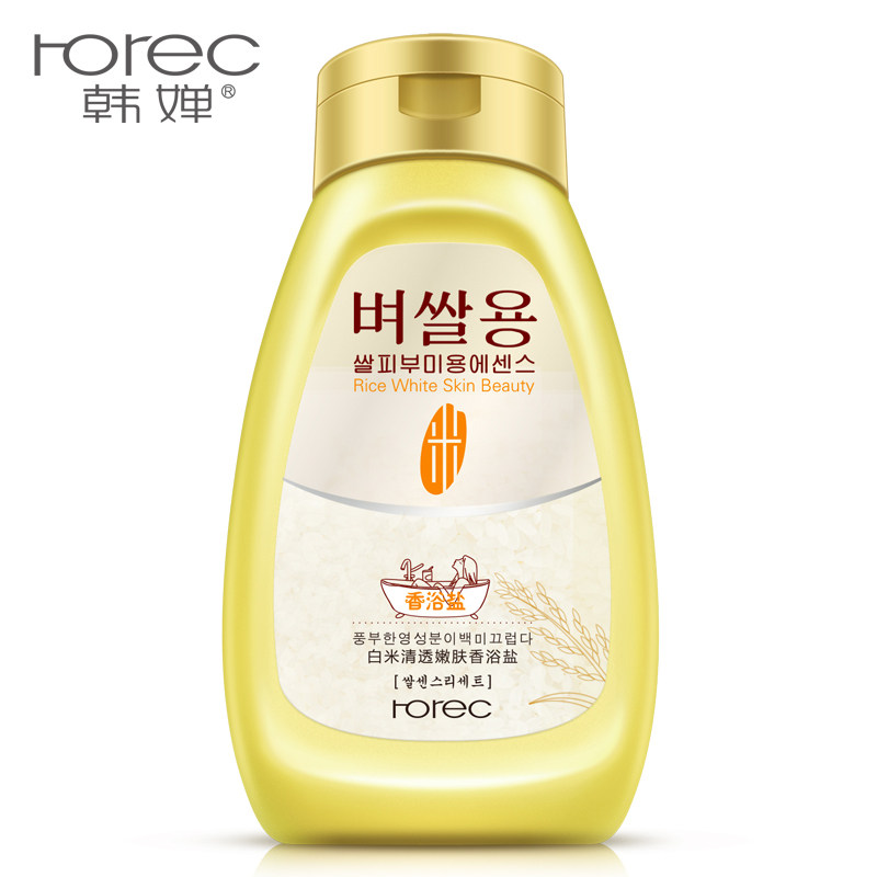 韩婵白米清透嫩肤香浴盐滋润去角质沐浴露后背深层清洁温和去鸡皮