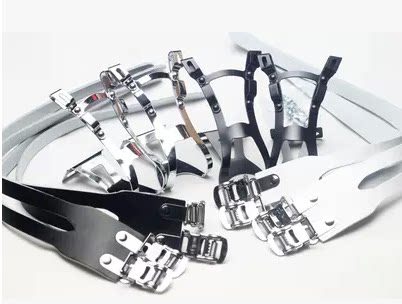 Vig dead fly pedal double hole stainless steel dog mouth leather strap FIXEDGEARMT21 W6 double leather rope